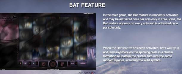 Бонусный раунд Летучая мышь Бонусная игра автомата Дракула
